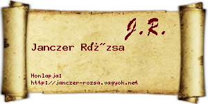 Janczer Rózsa névjegykártya