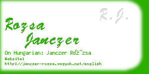 rozsa janczer business card